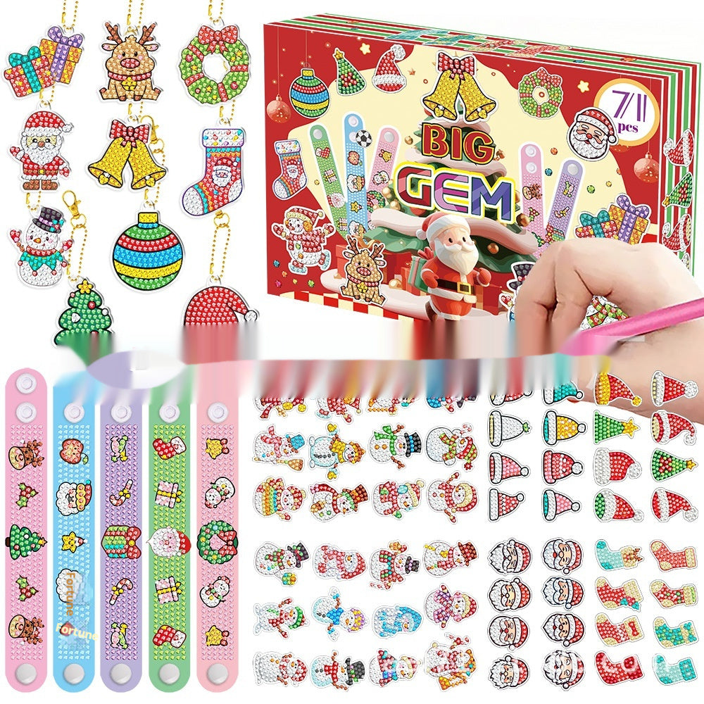 71-Piece Christmas Crystal Diamond Sticker Craft Set