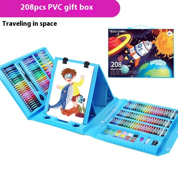 208 PCS Art Painting Set with Watercolor Pens and Drawing Board