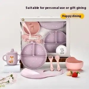 Children's Tableware Set Solid Food Bowl Spoon Baby Gift Package