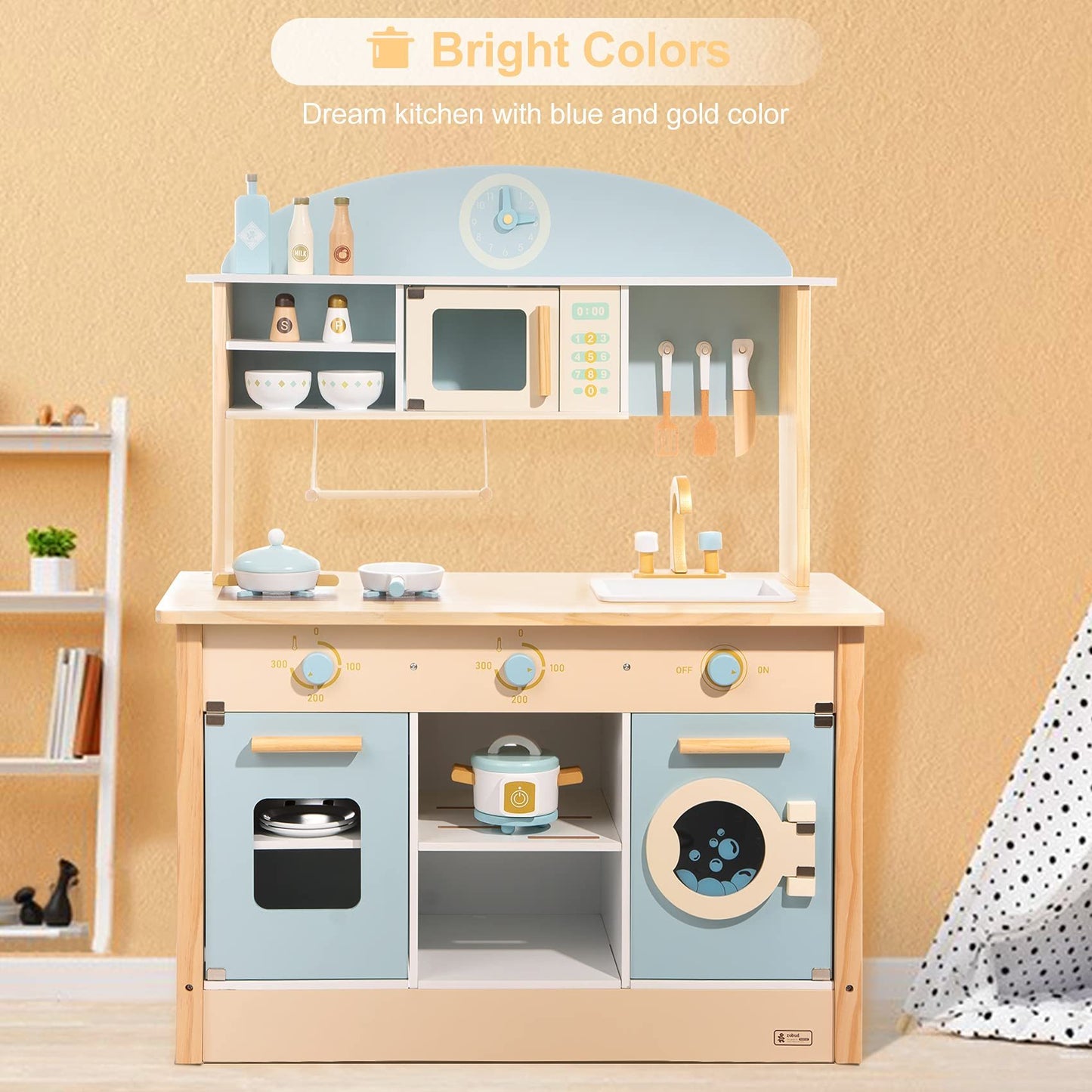 ROBOTIME DIY Pretend Play Kitchen Set – Cooking Toy Gift for Boys & Girls