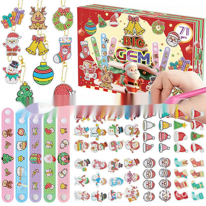 71-Piece Christmas Crystal Diamond Sticker Craft Set