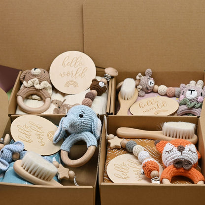 Newborn Musical Rattle and Drum Gift Set Developmental Baby Toys Soft and Safe