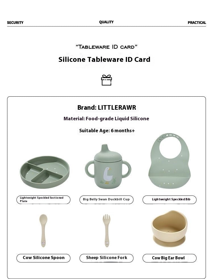 Children's Tableware Set Solid Food Bowl Spoon Baby Gift Package