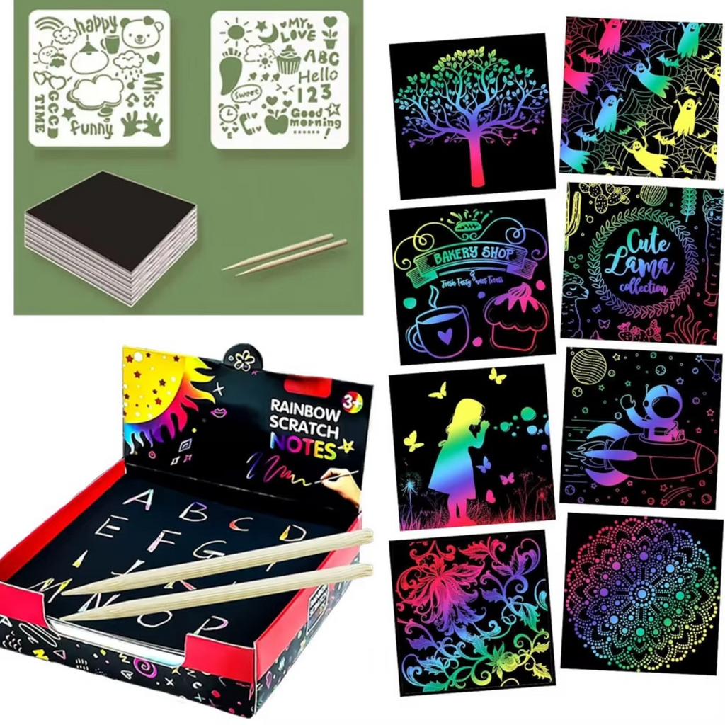 Rainbow Scratch Art Diy Mini Notes