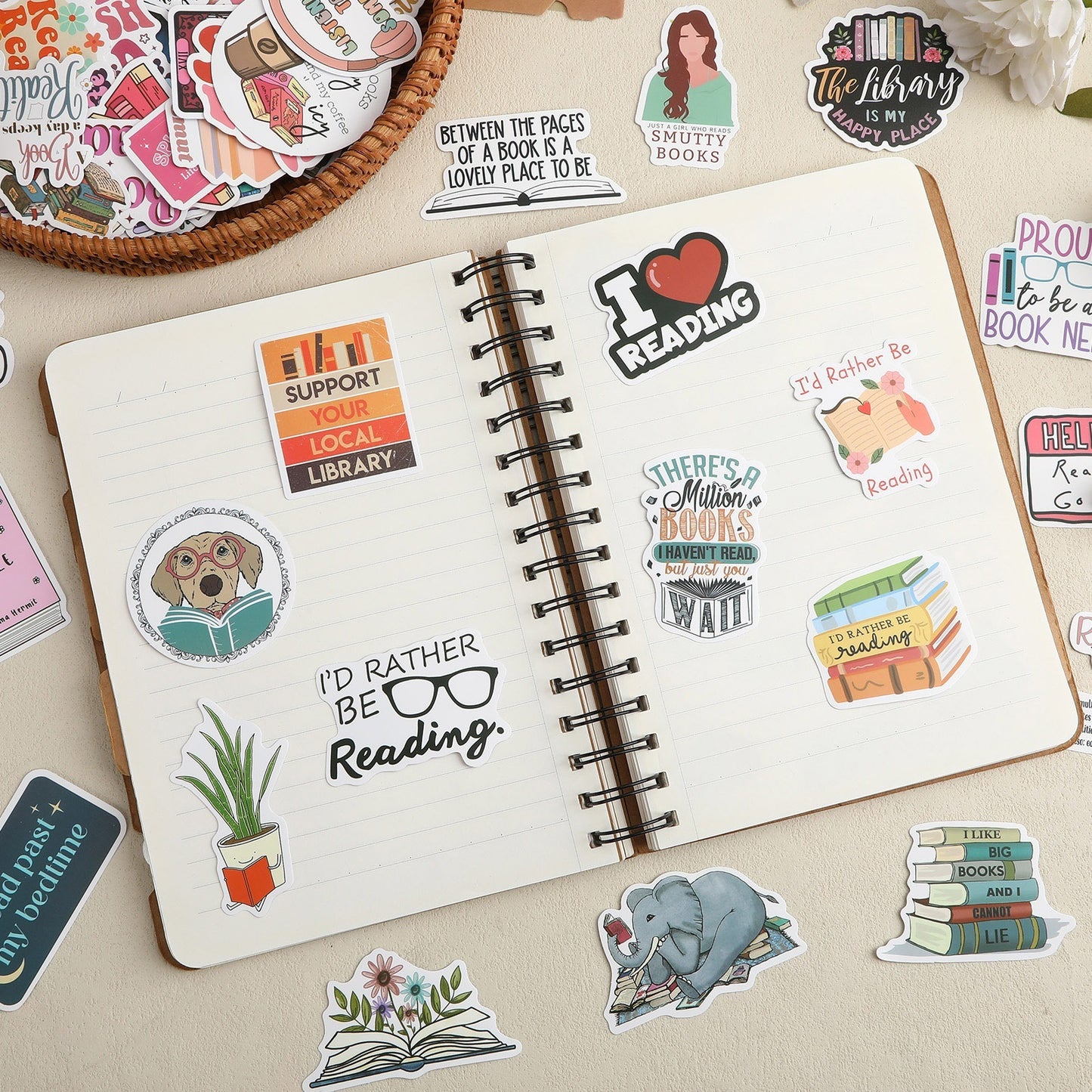 324PCS Bookish Vinyl Sticker Pack Aesthetic Book Lover and Booktok Gift Set