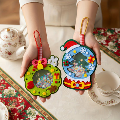 4PCS Christmas Felt Ornament Craft Kit Handmade Holiday Decoration Set