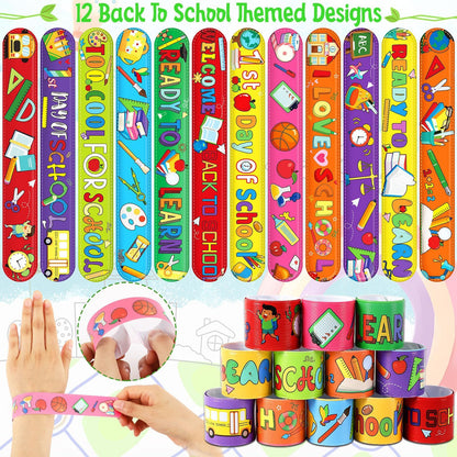 56 Pcs Colorful Slap Bracelets Set Kids Party Favors & Classroom Gifts