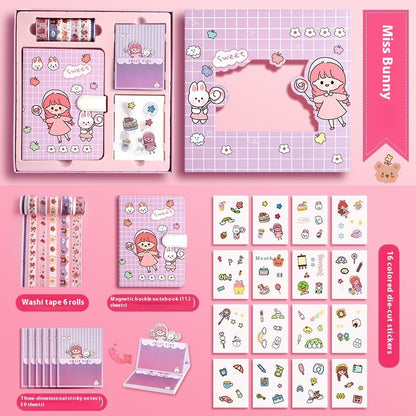 Journal Book Set Gift Box Girl Heart Cute Gift Bag