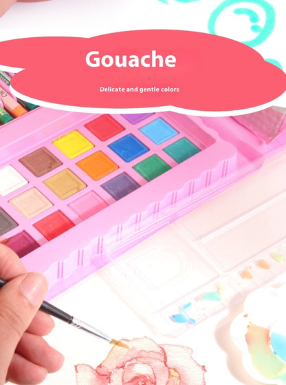 208 PCS Art Painting Set with Watercolor Pens and Drawing Board