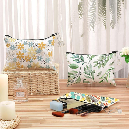 Paintable Canvas Pouch Set with Letter Charms and Chains for DIY Crafts