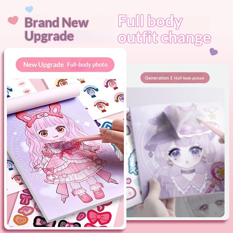 Cute Puzzle Cartoon DIY Sticker Book For Dress-Up