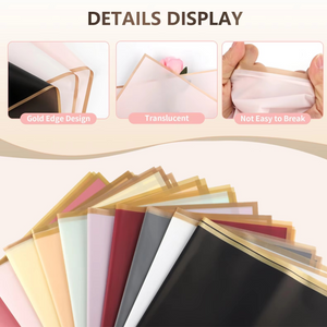 Flower Wrapping Paper Gold Edge Bouquet