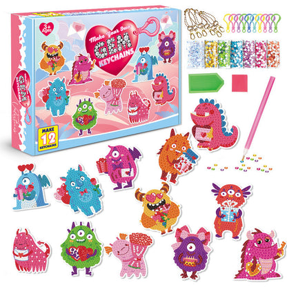 Cartoon Ice Cream DIY Diamond Painting Keychain for Kids