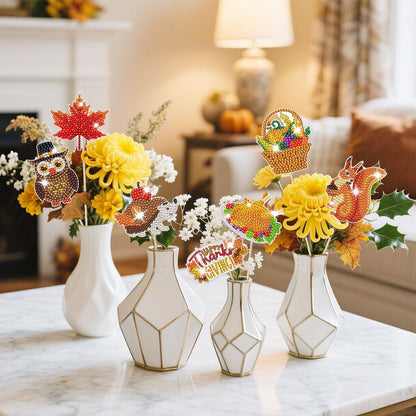 12-Pack Fall 5D Rhinestone DIY Thanksgiving Ornaments