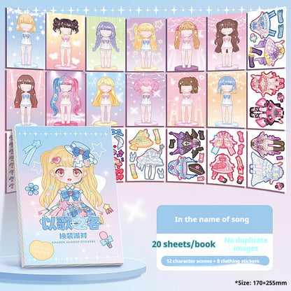 Cute Puzzle Cartoon DIY Sticker Book For Dress-Up
