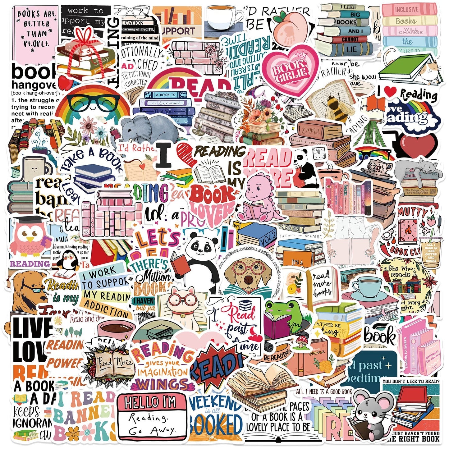 324PCS Bookish Vinyl Sticker Pack Aesthetic Book Lover and Booktok Gift Set