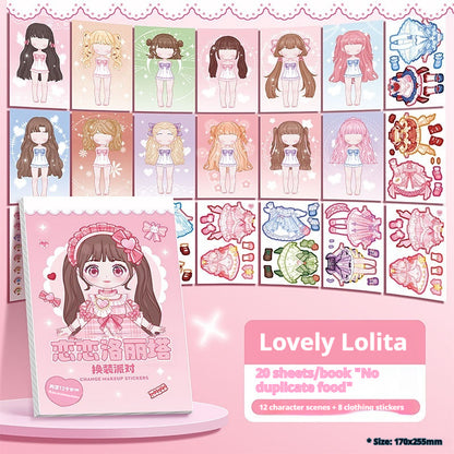 Cute Puzzle Cartoon DIY Sticker Book For Dress-Up