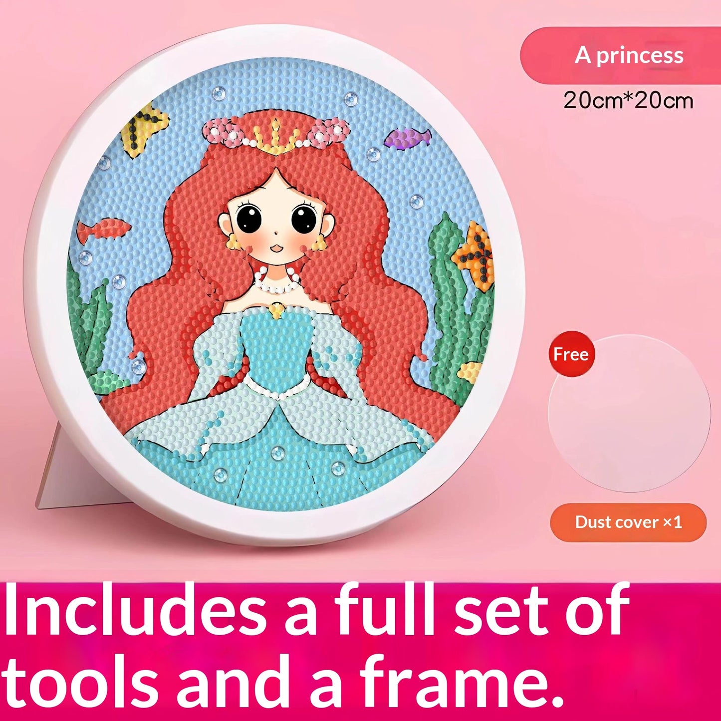 Kids DIY Princess Diamond Art Frame Set