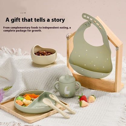 Children's Tableware Set Solid Food Bowl Spoon Baby Gift Package