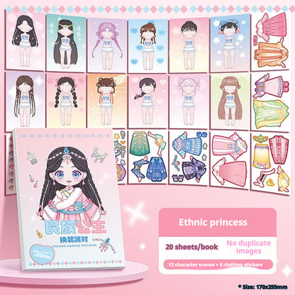 Cute Puzzle Cartoon DIY Sticker Book For Dress-Up