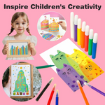 Rainbow Scratch Art Painting Postcard Kids