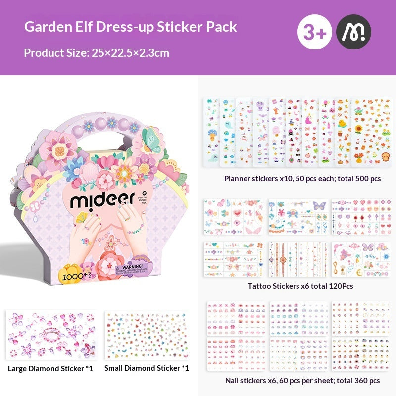 Princess and Garden Elf Fantasy Tattoo Nail Art Full Set