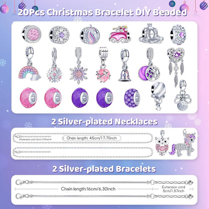 Kids Christmas DIY Bracelet and Pendant Making Set for Girls