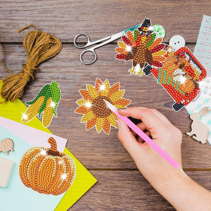 12-Pack Fall 5D Rhinestone DIY Thanksgiving Ornaments
