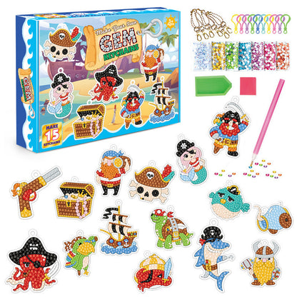 Cartoon Ice Cream DIY Diamond Painting Keychain for Kids