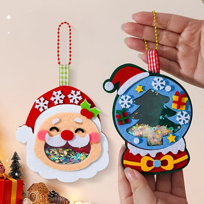 4PCS Christmas Felt Ornament Craft Kit Handmade Holiday Decoration Set