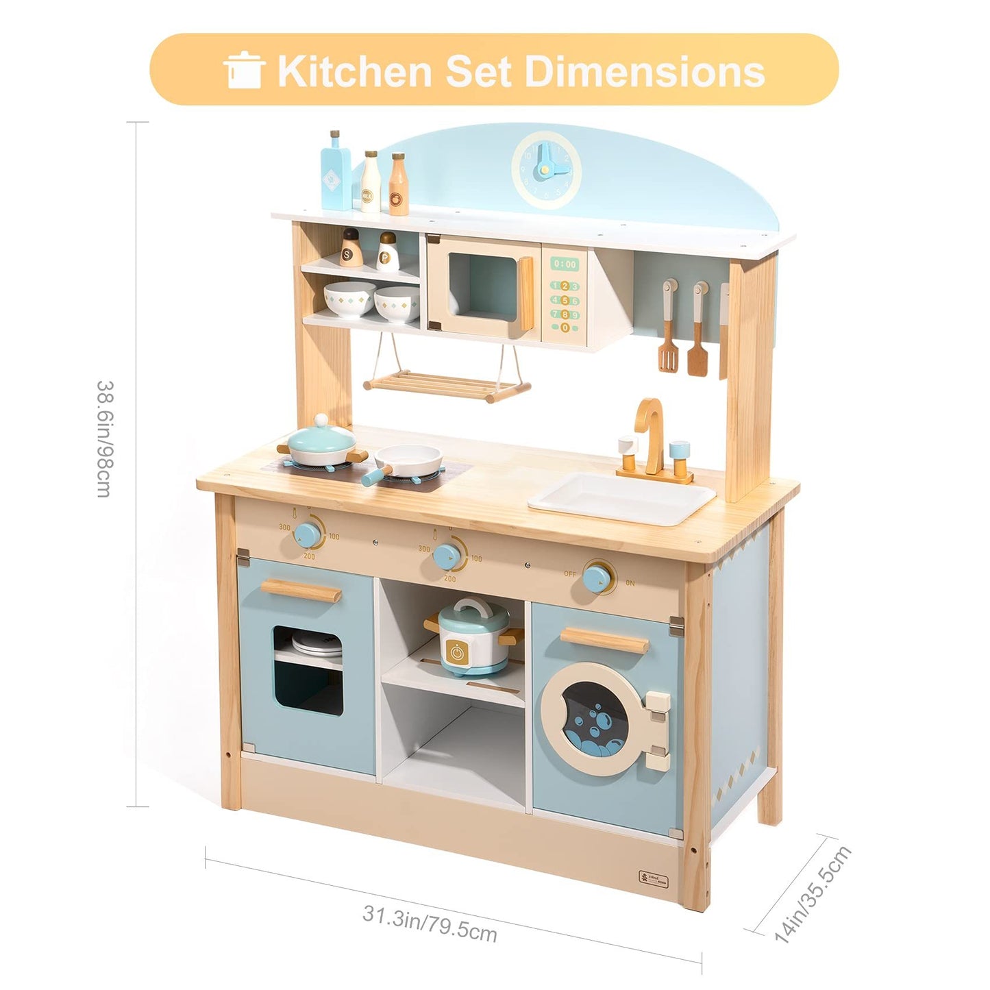 ROBOTIME DIY Pretend Play Kitchen Set – Cooking Toy Gift for Boys & Girls