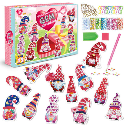 Cartoon Ice Cream DIY Diamond Painting Keychain for Kids