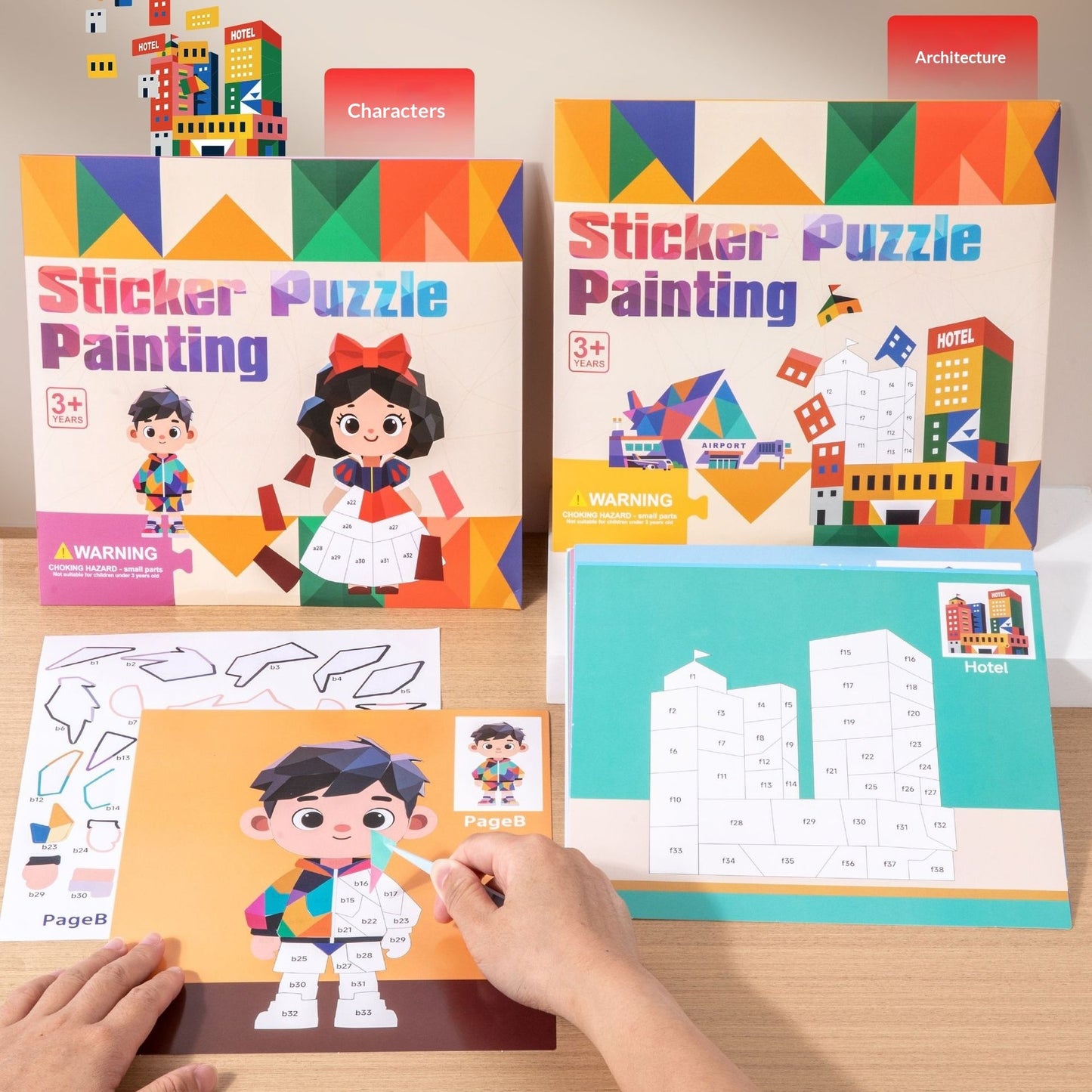 3D Geometric Sticker Craft Kit for Kids