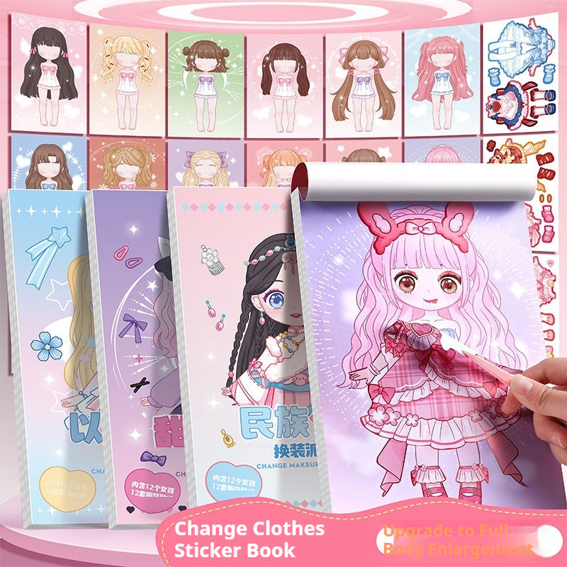 Cute Puzzle Cartoon DIY Sticker Book For Dress-Up