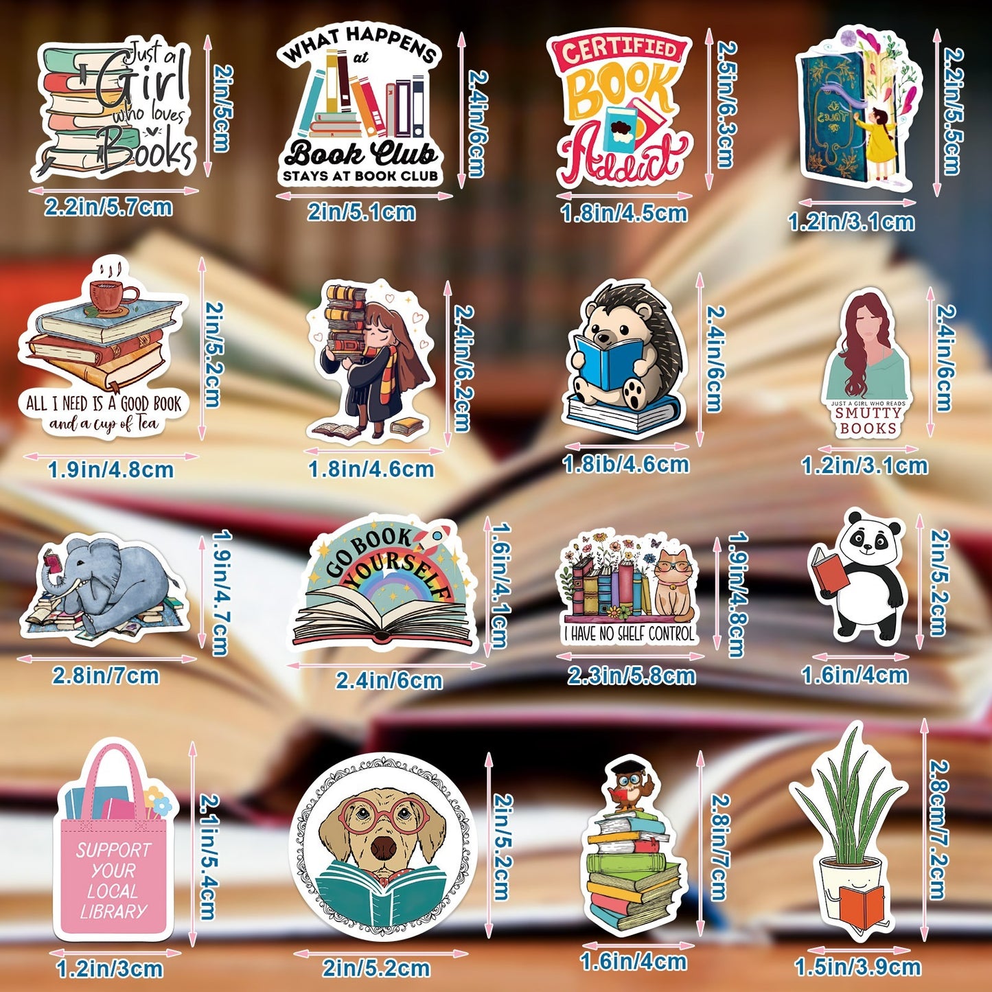 324PCS Bookish Vinyl Sticker Pack Aesthetic Book Lover and Booktok Gift Set