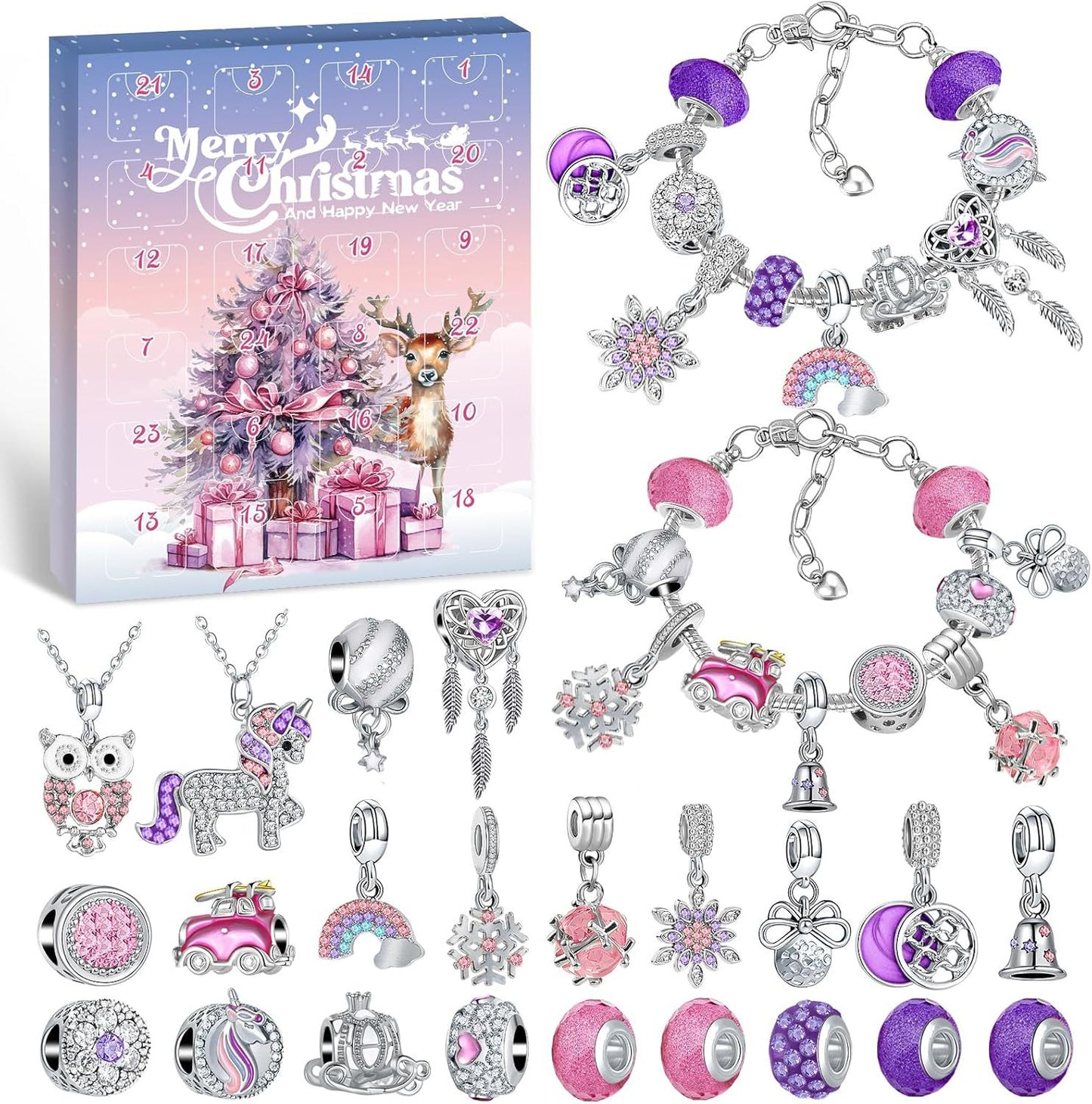 Kids Christmas DIY Bracelet and Pendant Making Set for Girls