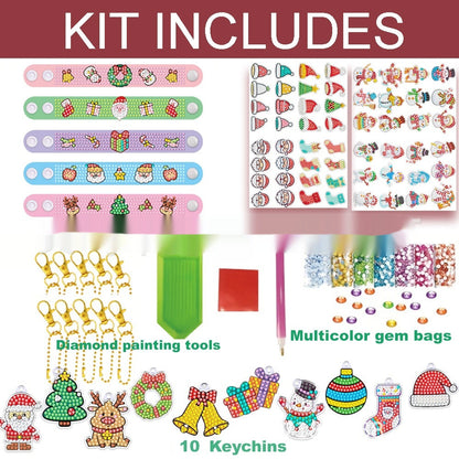 71-Piece Christmas Crystal Diamond Sticker Craft Set