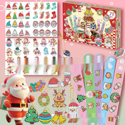 71-Piece Christmas Crystal Diamond Sticker Craft Set