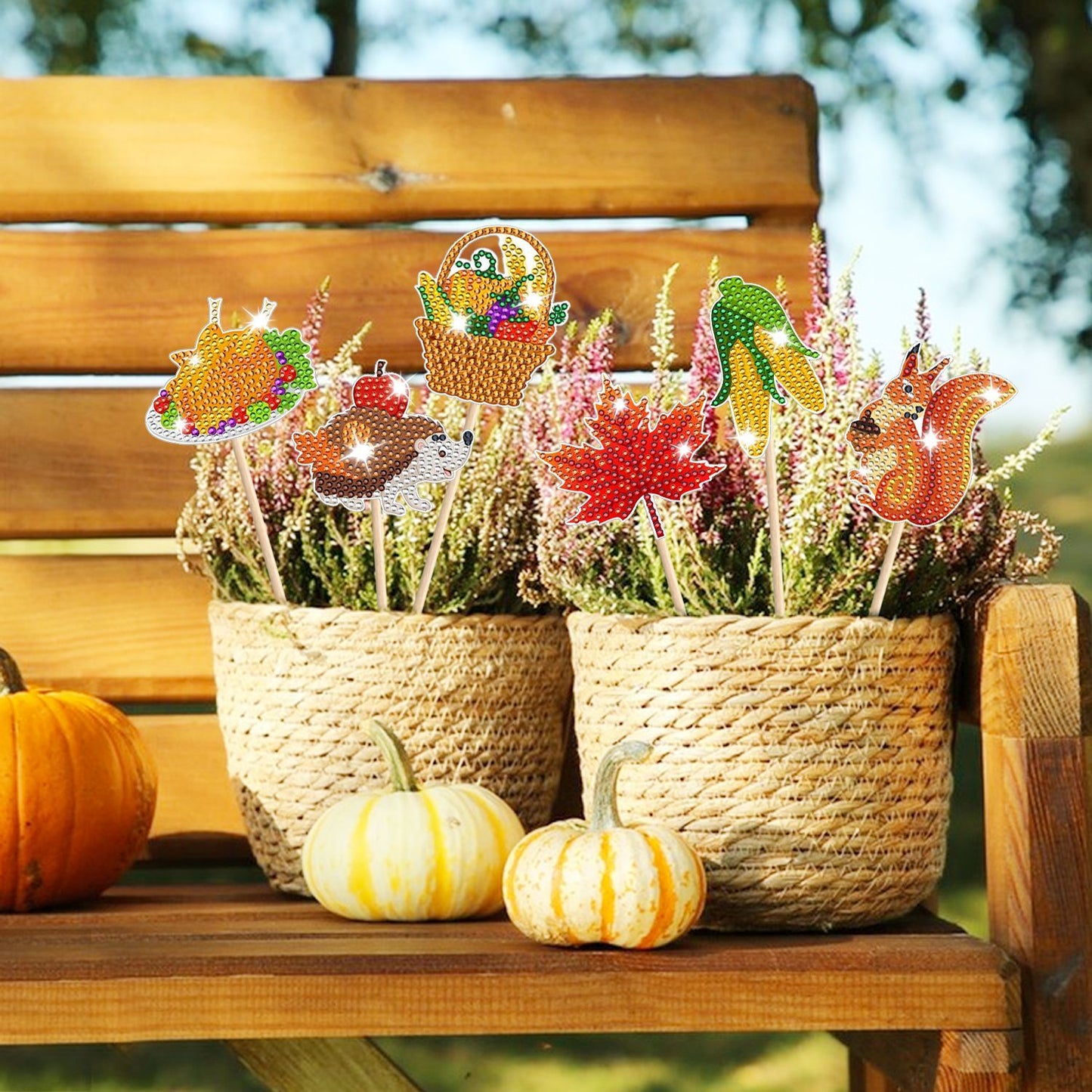 12-Pack Fall 5D Rhinestone DIY Thanksgiving Ornaments