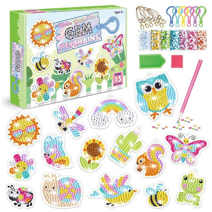 Cartoon Ice Cream DIY Diamond Painting Keychain for Kids