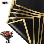 Flower Wrapping Paper Gold Edge Bouquet