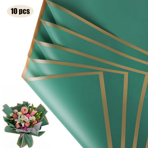 Flower Wrapping Paper Gold Edge Bouquet