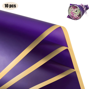 Flower Wrapping Paper Gold Edge Bouquet