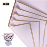 Flower Wrapping Paper Gold Edge Bouquet