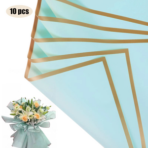 Flower Wrapping Paper Gold Edge Bouquet