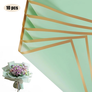Flower Wrapping Paper Gold Edge Bouquet