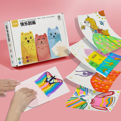 Children's Happy Scratch Painting Graffiti Painting Kit Washed Baby Handmade Diy