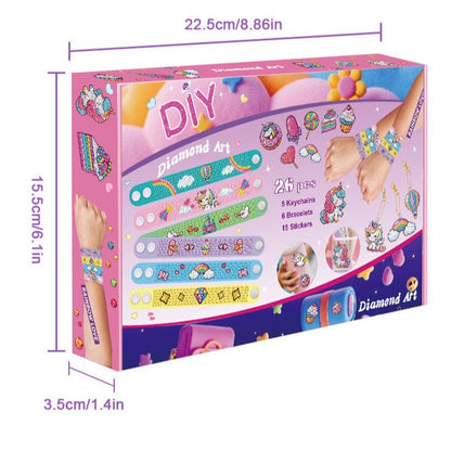 Diy Diamond Painting Combination Crystal Round Notepaper Keychain Bracelet