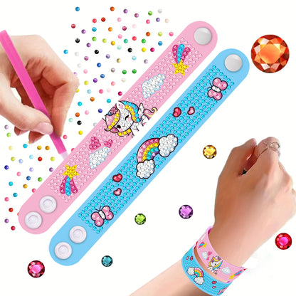 Diy Diamond Painting Combination Crystal Round Notepaper Keychain Bracelet