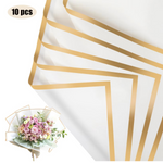 Flower Wrapping Paper Gold Edge Bouquet